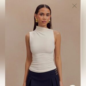 NEW WITH TAGS Meshki Hadleigh Sleeveless High Neck Asymmetrical Turtleneck Top